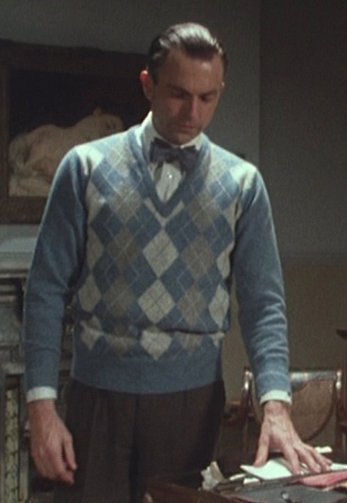 Sidney Reilly's Blue Argyle Sweater » BAMF Style